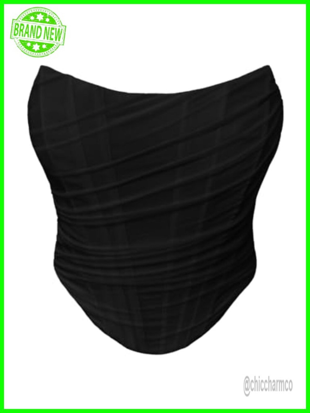 Mesh Strapless Corset Crop Top Boned Zip Back Bustier